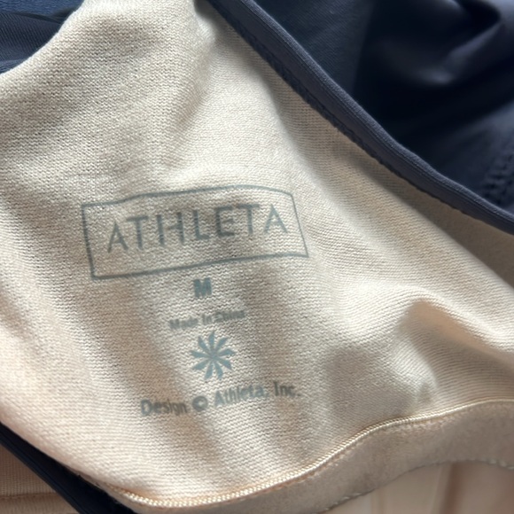 Athleta Shorebreak Gray Activewear Swim Athletic Dress Built In Bra Size M - Picture 11 of 14